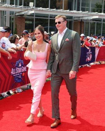 Louis Varland 77 of the Toronto Blue Jays arrives on the red carpet at the 2026 MLB, Baseball Herren, USA All Star Red Carpet Show in Philadelphia, Pennsylvania, on Tuesday, July 14, 2026.  PHI202607143083 LAURENCExKESTERSON