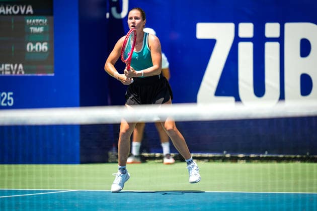 ENKA Open WTA, Tennis Damen 125 Anastasia Zakharova of Russia competes against Mariia Tkacheva of Russia during the round of 32 match at the WTA 125 ENKA Open at ENKA Sports Club in Istanbul, Turkey, on July 14, 2026. Istanbul Turkey  Copyright: xYagizxGurtugx originalFilename:gurtug-wta125en260714_npabV.jpg