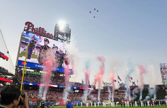 Baseball: MLB, Baseball Herren, USA All-Star Game A ceremony is held at Citizens Bank Park in Philadelphia on July 14, 2026, ahead of Major League Baseball s All-Star Game between the American League and the National League.  A14AA0005623127P