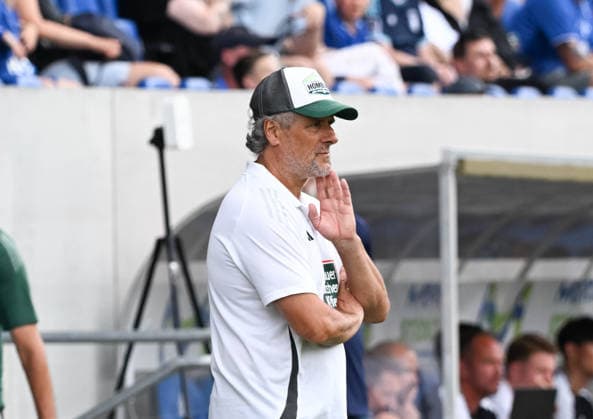 14.07.2026, xsltx, Fussball Testspiel, SV Darmstadt 98 - FC Homburg v.l. Roland Seitz (Cheftrainer FC 08 Homburg) (DFL DFB REGULATIONS PROHIBIT ANY USE OF PHOTOGRAPHS as IMAGE SEQUENCES and or QUASI-VIDEO) *** July 14, 2026, xsltx, soccer friendly match, SV Darmstadt 98 vs. FC Homburg, featuring Roland Seitz, head coach of FC 08 Homburg. DFL and DFB regulations prohibit any use of photographs as image sequences and or quasi-video.