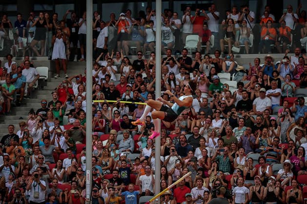 (260715) -- BUDAPEST, July 15, 2026 -- Armand Duplantis of Sweden competes during the men s pole vault event at the Gyulai Istvan Memorial - Hungarian Athletics Grand Prix in Budapest, Hungary, on July 14, 2026. (Photo by Xinhua) (SP)HUNGARY-BUDAPEST-ATHLETICS GRAND PRIX-ISTVAN GYULAI MEMORIAL DavidxBalogh 