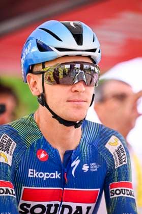 Tour de France 2026 Stage 11 NEVERS, FRANCE - JULY 15 : Merlier Tim (BEL) of Soudal Quick Step on the podium before the start of race during stage 11 of the 113rd edition of Tour de France an UCI World Tour 2.UWT cycling road race stage for Men Elite of 161 km with start in Vichy and finish in Nevers on July 15, 2026 in Nevers, France, 15 07 2026 Nevers France  Copyright: xTomasxSiskx