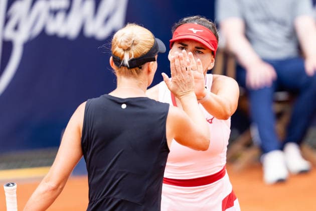 TENNIS - WTA, Tennis Damen Generali Open Ladies Kitzbuehel KITZBUEHEL,AUSTRIA,15.JUL.26 - TENNIS - WTA Tour, Generali Open Ladies Kitzbuehel. Image shows Irina Bara (ROU) and Dalila Jakupovic (SLO).  GEPAxpictures xJulioxArellano