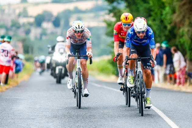 Tour de France 2026 Stage 11 NEVERS, FRANCE - JULY 15 : Oliveira Nelson (POR) of Movistar Team leading the escape pack during stage 11 of the 113rd edition of Tour de France an UCI World Tour 2.UWT cycling road race stage for Men Elite of 161 km with start in Vichy and finish in Nevers on July 15, 2026 in Nevers, France, 15 07 2026 Nevers France  Copyright: xLucaxBettinix