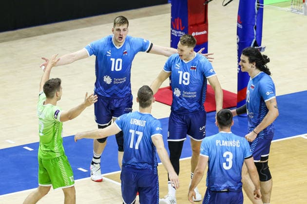 Germany v Slovenia - Men s Volleyball Nations League BELGRADE, SERBIA - JULY 15: Players of Slovenia react during the Men s Volleyball Nations League match between Germany and Slovenia on July 15, 2026 in Belgrade, Serbia. Filip Stevanovic Anadolu Belgrade Serbia. Editorial use only. Please get in touch for any other usage.  Copyright: x2026xAnadoluxFilipxStevanovicx