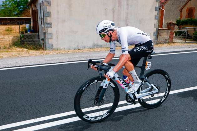 Tour de France 2026 Stage 11 NEVERS, FRANCE - JULY 15 : Bennett George (NZL) of NSN Cycling Team in action during stage 11 of the 113rd edition of Tour de France an UCI World Tour 2.UWT cycling road race stage for Men Elite of 161 km with start in Vichy and finish in Nevers on July 15, 2026 in Nevers, France, 15 07 2026 Nevers France  Copyright: xLucaxBettinix