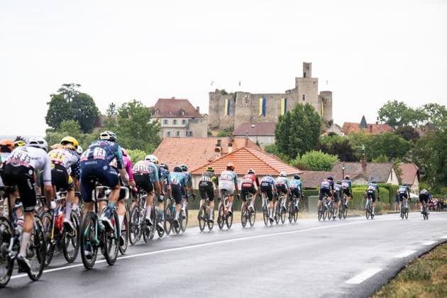 The pack of riders pictured in action during the stage 11 of the 2026 Tour de France cycling race, a stage of 161km from Vichy to Nevers, on Wednesday 15 July 2026. The 113th edition of the Tour de France starts on Saturday 4 July in Barcelona, Spain, and will finish in Paris, France on the 26th of July. DAVIDxPINTENS  x181182382x