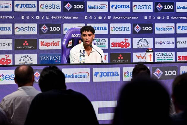 SOCCER - Serie A - Introduction of ACF Fiorentina s new player, Arthur Atta Photo by IPA ABACAPRESS.COM86704578 - ACF Fiorentina midfielder Arthur Atta speaks during a press conference, PK, Pressekonferenz at the presentation of ACF Fiorentina s new player, Arthur Atta, for an Italian Serie A soccer match in Bagno a Ripoli (FI), Italy, on July 15, 2026 Bagno a Ripoli (FI) Italy  Copyright: xIPAxSport ABACAx