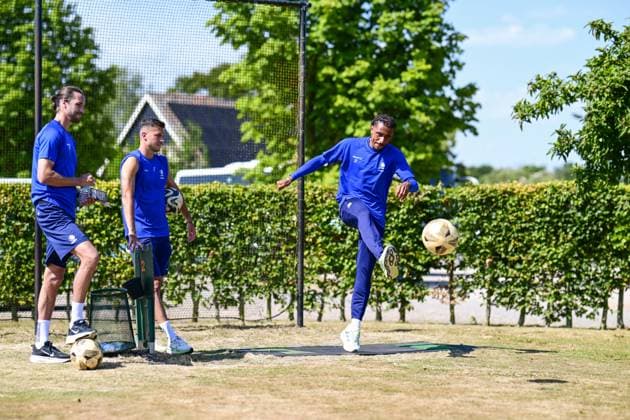 Gent s Hugo Gambor pictured in action during a teambuilding activity at the summer training camp of Belgian first division soccer team KAA Gent in De Lutte, Losser, the Netherlands on Wednesday 15 July 2026, to prepare for the upcoming 2026-2027 season. TOM GOYVAERTS TomxGoyvaerts  x181186189x