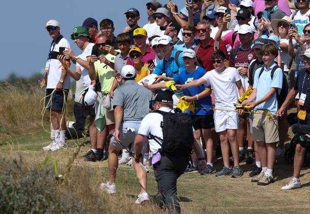 154th Open Golf Championships - Practice Day Rory McIlroy of Northern Ireland walks past fans during practice day at the British Open Golf Championships at Royal Birkdale in Southport, Britain, 15 July 2026. SOUTHPORT United Kingdom  Copyright: xADAMxVAUGHANx