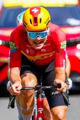 Tour de France 2026 Stage 11 NEVERS, FRANCE - JULY 15 : Charmig Anthon (DEN) of Uno-X Mobility leading the escape pack during stage 11 of the 113rd edition of Tour de France an UCI World Tour 2.UWT cycling road race stage for Men Elite of 161 km with start in Vichy and finish in Nevers on July 15, 2026 in Nevers, France, 15 07 2026 Nevers France  Copyright: xLucaxBettinix