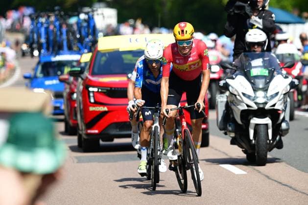 Tour de France 2026 Stage 11 NEVERS, FRANCE - JULY 15 : Charmig Anthon (DEN) of Uno-X Mobility leading the escape pack during stage 11 of the 113rd edition of Tour de France an UCI World Tour 2.UWT cycling road race stage for Men Elite of 161 km with start in Vichy and finish in Nevers on July 15, 2026 in Nevers, France, 15 07 2026 Nevers France  Copyright: xPaponxBernardx