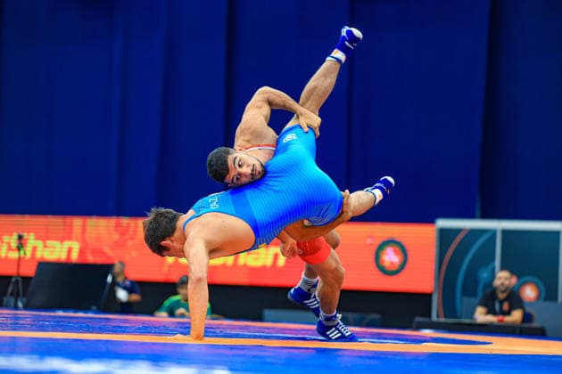 Wrestling Ranking Series Polyak & Janos & Istvan Memorial 65kg FS - Abbas Mohammadreza Ebrahimzadehsavadkouhi (IRI) df. Ossimzhan Dastanbek (KAZ) *** Wrestling Ranking Series: Janos Istvan Polyak Memorial, 65 kg Freestyle: Abbas Mohammadreza Ebrahimzadehsavadkouhi (IRI) def. Ossimzhan Dastanbek (KAZ) Copyright: xUnitedxWorldxWrestlingx xAmirrezx United World Wrestling Kadir C