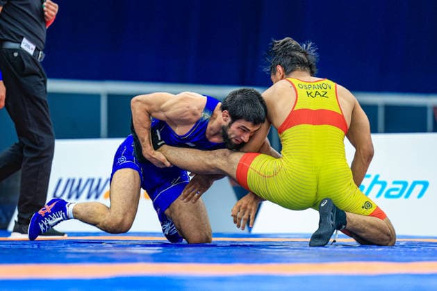 Wrestling Ranking Series Polyak & Janos & Istvan Memorial 65kg FS - Shamil Alievich Mamedov (BUL) df. Adil Ospanov (KAZ) *** Wrestling Ranking Series: Janos Istvan Polyak Memorial, 65 kg Freestyle: Shamil Alievich Mamedov (BUL) def. Adil Ospanov (KAZ) Copyright: xUnitedxWorldxWrestlingx xAmirrezx United World Wrestling Kadir C