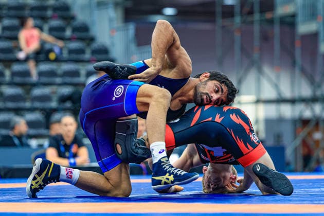 Wrestling Ranking Series Polyak & Janos & Istvan Memorial 57kg FS - Aman Aman (IND) df. Nikoloz Botchorishvili (GEO) *** Wrestling Ranking Series: Janos Istvan Polyak Memorial, 57 kg Freestyle: Aman Aman (IND) defeated Nikoloz Botchorishvili (GEO) Copyright: xUnitedxWorldxWrestlingx xAmirrezx United World Wrestling Kadir C