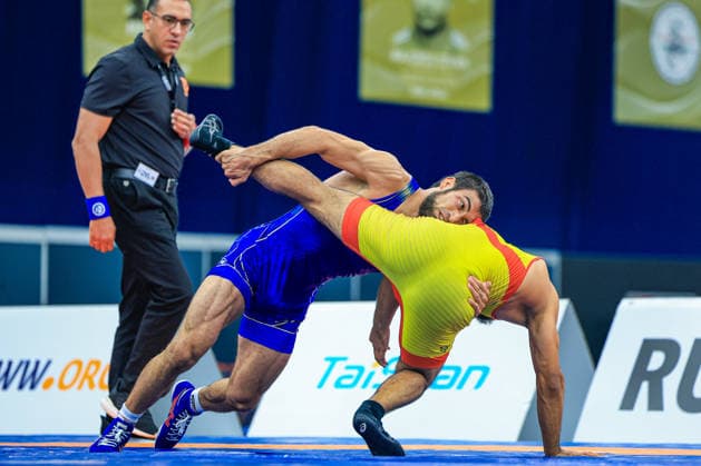 Wrestling Ranking Series Polyak & Janos & Istvan Memorial 65kg FS - Shamil Alievich Mamedov (BUL) df. Adil Ospanov (KAZ) *** Wrestling Ranking Series: Janos Istvan Polyak Memorial, 65 kg Freestyle: Shamil Alievich Mamedov (BUL) def. Adil Ospanov (KAZ) Copyright: xUnitedxWorldxWrestlingx xAmirrezx United World Wrestling Kadir C