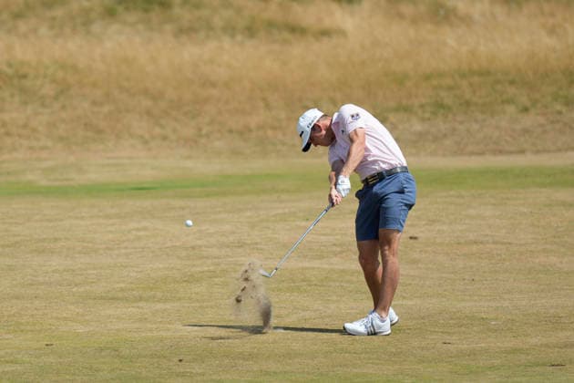 SOUTHPORT, ENGLAND - JULY 15: Jacob Bridgeman (USA) plays from the eleventh fairway during practice at the 154th Open Championship at the Royal Birkdale Golf Club, Southport on July 15, 2026 in Merseyside, England The 154th British Open Championship