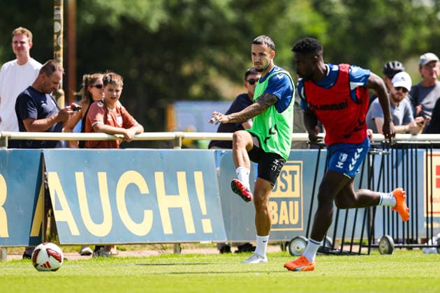 Falko Michel (1. FC Magdeburg,21) - 2. Fußball Bundesliga Saison 2026-2027 Training 1. FC Magdeburg an der Avnet Arena in Magdeburg - Fußball,Mann,Männer,Deutschland,15.07.2026 *** Falko Michel, 1. FC Magdeburg, 21, 2nd Bundesliga, 2026–2027 season, 1. FC Magdeburg training session at the Avnet Arena in Magdeburg, soccer, man, men, Germany, July 15, 2026