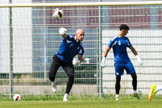 Torwart Dominik Reimann (1. FC Magdeburg,1) - 2. Fußball Bundesliga Saison 2026-2027 Training 1. FC Magdeburg an der Avnet Arena in Magdeburg - Fußball,Mann,Männer,Deutschland,15.07.2026 *** Goalkeeper Dominik Reimann of 1. FC Magdeburg, 1. Bundesliga, 2026–2027 season, training with 1. FC Magdeburg at the Avnet Arena in Magdeburg; soccer, man, men, Germany, July 15, 2026