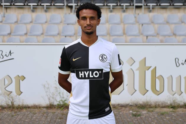 Filimon Gerezgiher; SV 07 Elversberg; 1.BL, Porträttermin 2026 2027, Elversberg Ursapharm-Arena an der Kaiserlinde Saarland Deutschland (DEU) *** Filimon Gerezgiher SV 07 Elversberg 1 BL, Profile 2026–2027, Elversberg Ursapharm Arena at the Kaiserlinde, Saarland, Germany, DEU Copyright: xSebastianxBachx