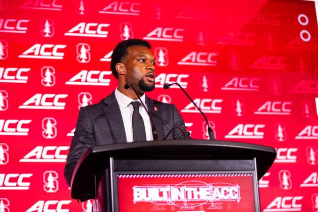 July 15, 2026: Stanford safety Jay Green at the 2026 ACC Football Kickoff at Hilton Uptown Charlotte in Charlotte, NC. ( CSM) Charlotte United States - ZUMAc04_ 20260715_zma_c04_086 Copyright: xScottxKinserx
