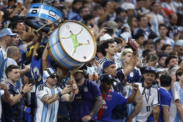 ATLANTA - Argentina fans ahead of the 2026 FIFA World Cup, WM, Weltmeisterschaft, Fussball semi-final match between England and Argentina at the Atlanta Stadium on July 15, 2026, in Atlanta, Georgia, United States. MAURICE VAN STEEN ANP FIFA World Cup 2026 - semi final 2026 xVIxANPxSportx xMauricexvanxSteenxIVx 563598319 originalFilename: 563598319.jpg