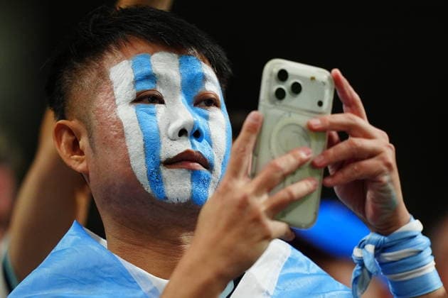 England v Argentina - FIFA World Cup, WM, Weltmeisterschaft, Fussball 2026 - Semi Finals ATLANTA, USA - JULY 15: Argentina fans show their support prior the 2026 FIFA World Cup semi-final match between England and Argentina at Mercedes-Benz Stadium (Atlanta Stadium) in Atlanta, Georgia, United States on July 15, 2026. Evrim Aydin Anadolu Georgia United States. Editorial use only. Please get in touch for any other usage.  Copyright: x2026xAnadoluxEvrimxAydinx
