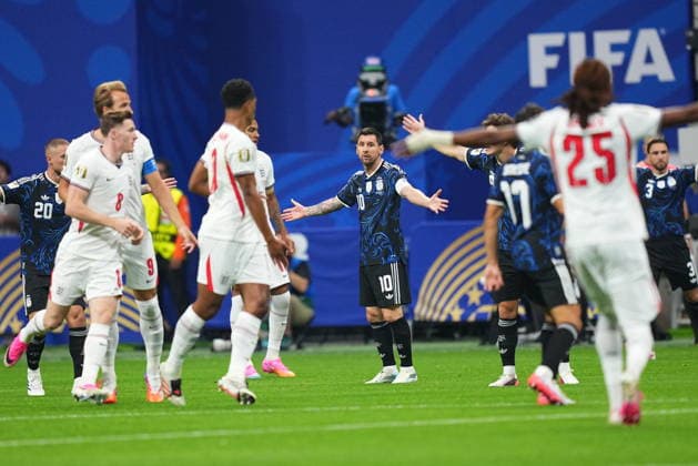 England v Argentina - FIFA World Cup, WM, Weltmeisterschaft, Fussball 2026 - Semi Finals ATLANTA, USA - JULY 15: Lionel Messi (10) of Argentina reacts during the 2026 FIFA World Cup semi-final match between England and Argentina at Mercedes-Benz Stadium (Atlanta Stadium) in Atlanta, Georgia, United States on July 15, 2026. Evrim Aydin Anadolu Georgia United States. Editorial use only. Please get in touch for any other usage.  Copyright: x2026xAnadoluxEvrimxAydinx