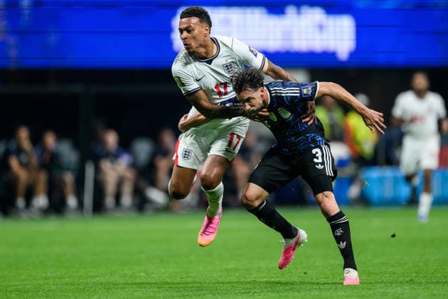 260715 Morgan Rogers of England and Nicolas Tagliafico of Argentina during the FIFA World Cup, WM, Weltmeisterschaft, Fussball 2026 semifinal football match between England and Argentina on July 15, 2026 in Atlanta. Photo: Joel Marklund BILDBYRAN kod JM JM0828 bbeng fotboll football soccer fotball vm fotbolls-vm fotball-vm fotbolls-vm 2026 fifa world cup 2026 semifinal england argentina *** July 15, 2026: Morgan Rogers of England and Nicolas Tagliafico of Argentina during the 2026 FIFA World Cup soccer semifinal match between England and Argentina on July 15, 2026 in Atlanta. Photo by Joel Marklund. BILDBYRAN code JM JM0828 bbeng soccer football soccer World Cup soccer World Cup 2026 FIFA World Cup 2026 semifinal England Argentina  Copyright: JOELxMARKLUND BB260715JM040