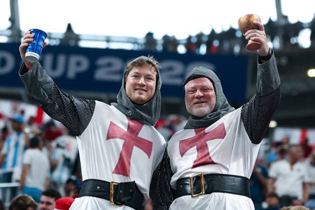 Fans of England cheer in the stands during a FIFA Men’s World Cup 2026 semi-final football match between England and Argentina at Atlanta Stadium, in Atlanta on July 15th 2026 (Photo by Leo Barrilari SPP)  Copyright: xLeoxBarrilari SPPx Sportspressphoto_SPR191254