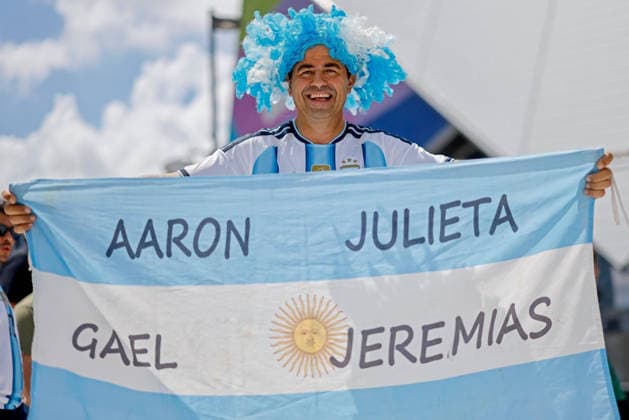 RECORD DATE NOT STATED 15th July 2026; Atlanta Stadium, Atlanta, Georgia, United States of America; FIFA World Cup, WM, Weltmeisterschaft, Fussball Football, England versus Argentina; An Argentina Fan before the match DiaEsportivo