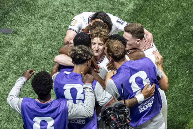 Sport Bilder des Tages Anthony Gordon of England celebrates after scoring team s first goal during the FIFA World Cup, WM, Weltmeisterschaft, Fussball 2026 Semifinal match between England and Argentina at Atlanta Stadium on July 15th,2026 (Photo by Joao Bravo Sports Press Photo)  Copyright: xJoaoxBravo SportsxPressxPhotox Sportspressphoto_SPR191415