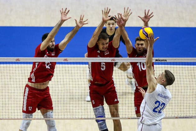 Serbia v Turkiye - Men s Volleyball Nations League BELGRADE, SERBIA - JULY 15: Players compete during the Men s Volleyball Nations League match between Serbia and Turkiye in Belgrade, Serbia on July 15, 2026. Filip Stevanovic Anadolu Belgrade Serbia. Editorial use only. Please get in touch for any other usage.  Copyright: x2026xAnadoluxFilipxStevanovicx