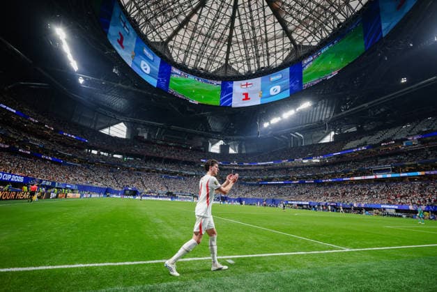 2026 FIFA World Cup, WM, Weltmeisterschaft, Fussball Semi Final England v Argentina Atlanta Stadium, Georgia 15.07.2026 Declan Rice of England subbed off 2026 FIFA World Cup Semi Final England v Argentina Atlanta Stadium, Georgia 15.07.2026 Photograph By Marc Aspland The Times  Copyright: xMarcxAsplandx NINTCHDBPICT001095559167