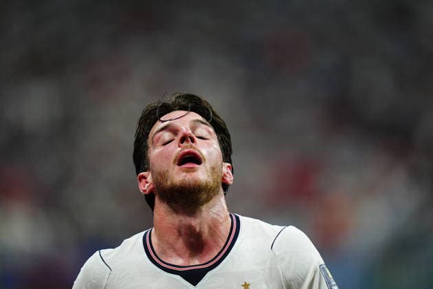 England v Argentina - FIFA World Cup, WM, Weltmeisterschaft, Fussball 2026 - Semi Finals ATLANTA, GEORGIA - JULY 15: Declan Rice of England gestures during the 2026 FIFA World Cup semifinal match between England and Argentina at Atlanta Stadium in Atlanta, Georgia, United States, on July 15, 2026. Evrim Aydin Anadolu Georgia United States. Editorial use only. Please get in touch for any other usage.  Copyright: x2026xAnadoluxEvrimxAydinx
