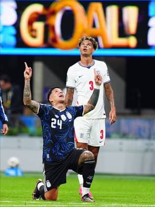 England v Argentina - FIFA World Cup, WM, Weltmeisterschaft, Fussball 2026 - Semi Finals ATLANTA, GEORGIA - JULY 15: Argentina’s Enzo Fernandez (24) celebrates during the 2026 FIFA World Cup semifinal match between England and Argentina at Atlanta Stadium in Atlanta, Georgia, United States, on July 15, 2026. Evrim Aydin Anadolu Georgia United States. Editorial use only. Please get in touch for any other usage.  Copyright: x2026xAnadoluxEvrimxAydinx