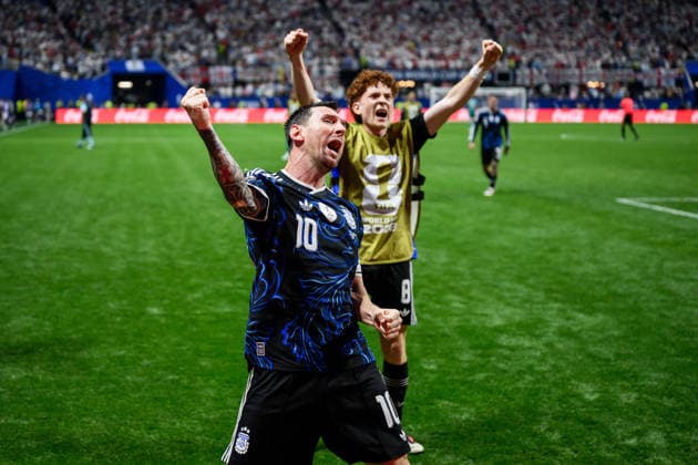 260715 Lionel Messi of Argentina celebrates after 1-2 during the FIFA World Cup, WM, Weltmeisterschaft, Fussball 2026 semifinal football match between England and Argentina on July 15, 2026 in Atlanta. Photo: Joel Marklund BILDBYRAN kod JM JM0828 bbeng fotboll football soccer fotball vm fotbolls-vm fotball-vm fotbolls-vm 2026 fifa world cup 2026 semifinal england argentina jubel *** July 15, 2026: Lionel Messi of Argentina celebrates after the score was 1–2 during the 2026 FIFA World Cup semifinal soccer match between England and Argentina on July 15, 2026 in Atlanta. Photo by Joel Marklund, BILDBYRAN. Code: JM JM0828 bbeng soccer football soccer World Cup soccer World Cup 2026 FIFA World Cup 2026 semifinal England Argentina celebration  Copyright: JOELxMARKLUND BB260715JM112