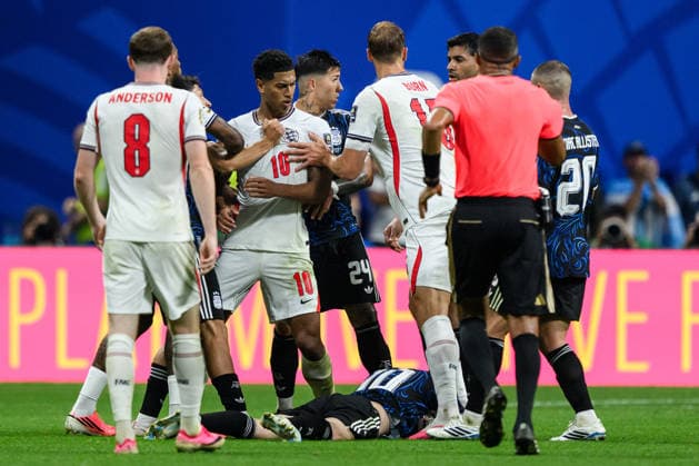260715 Lionel Messi of Argentina and Jude Bellingham of England during the FIFA World Cup, WM, Weltmeisterschaft, Fussball 2026 semifinal football match between England and Argentina on July 15, 2026 in Atlanta. Photo: Joel Marklund BILDBYRAN kod JM JM0828 bbeng fotboll football soccer fotball vm fotbolls-vm fotball-vm fotbolls-vm 2026 fifa world cup 2026 semifinal england argentina *** July 15, 2026: Lionel Messi of Argentina and Jude Bellingham of England during the 2026 FIFA World Cup soccer semifinal match between England and Argentina on July 15, 2026 in Atlanta. Photo by Joel Marklund. BILDBYRAN code JM JM0828 bbeng soccer football soccer World Cup soccer World Cup 2026 FIFA World Cup 2026 semifinal England Argentina  Copyright: JOELxMARKLUND BB260715JM118