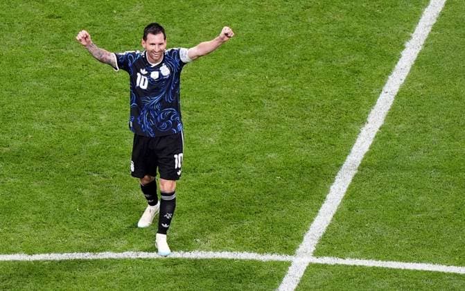 Lionel Messi of Argentina celebrates. England v Argentina, 2026 FIFA World Cup, WM, Weltmeisterschaft, Fussball Semi Final, Football, Atlanta Stadium, Atlanta, Georgia, USA - 15 Jul 2026Atlanta Atlanta Stadium Georgia (GA) United States of America  Copyright: xIsmaelxAdnan Shutterstockx 16992263fk