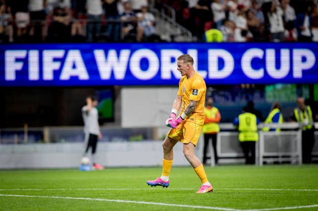 Atlanta, USA 15th Jul 2026. Goal celebration: Jordan Pickford (ENG) England - Argentina World Cup England - Argentinien 15.07.2026 *** Atlanta, USA, July 15, 2026 Goal celebration Jordan Pickford ENG England Argentina World Cup England Argentina July 15, 2026