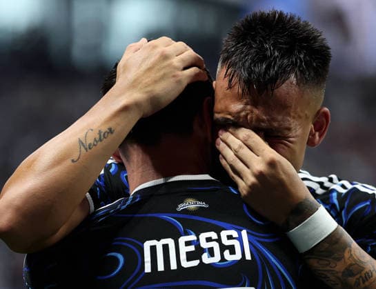 260716 -- ATLANTA, July 16, 2026 -- Lautaro Martinez R of Argentina celebrates a goal with Lionel Messi of Argentina during the semifinal match between Argentina and England at the 2026 FIFA World Cup, WM, Weltmeisterschaft, Fussball at Atlanta Stadium in Atlanta, the United States, July 15, 2026. SPU.S.-ATLANTA-FOOTBALL-FIFA WORLD CUP-SEMIFINAL-ARG VS ENG LixMing  (SP)U.S.-ATLANTA-FOOTBALL-FIFA WORLD CUP-SEMIFINAL-ARG VS ENG IMAGO LixMing  imago images 0861756440