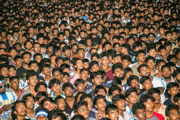 July 16, 2026, Dhaka, Munshiganj, Bangladesh: Thousands of football fans gathered at Super Market Chottor in Munshiganj, Dhaka, Bangladesh, on Tuesday night to watch the FIFA World Cup, WM, Weltmeisterschaft, Fussball 2026 semi-final between Argentina and England on giant screens. The public viewing attracted a large crowd as supporters followed one of the tournament s most anticipated matches. Argentina secured a dramatic 2Ã¢â‚¬1 victory with two late goals to book their place in the FIFA World Cup Final, while England s campaign came to an end after a spirited performance. The photographs capture the excitement, tension and emotions of football fans in Bangladesh as they witnessed Argentina s memorable comeback and qualification for the final. Bangladesh Football Fans Watch Argentina Defeat England To Reach The FIFA World Cup 2026 Final  - ZUMAa259 0861759576st Copyright: xRayhanxAhmedx