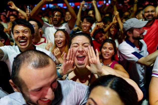 England Vv Argentina world cup match at Outernet Live. Outernet Live Charing Cross Road, London, WC2H 8LH. 15th July 2026. England Vs Argentina world cup match shown live. Sold out 1500 fans at the Outernet Live biggest screen in London. England lost 2-1., Credit:Aldo Ciarrocchi Avalon UK, London  Copyright: xAldoxCiarrocchix xAvalonx 0861782213st