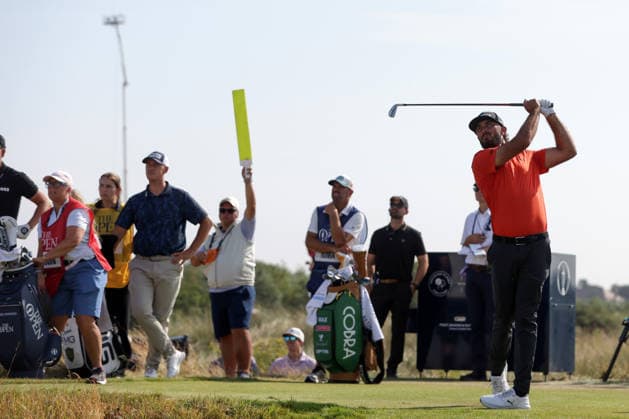 RECORD DATE NOT STATED 16th July 2026; Royal Birkdale Golf Club, Southport, Merseyside, England; The Open Championship, Round One; Max Homa (USA) plays from the tee at the 11th hole DavidxBlunsden
