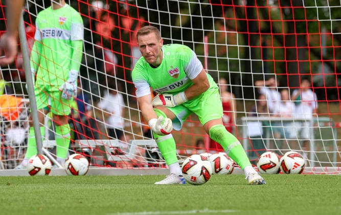 2026.07.16, Deutschland, Stuttgart, Fußball VfB Stuttgart Trainingsauftakt, Marius Funk *** July 16, 2026, Germany, Stuttgart, Soccer: VfB Stuttgart Starts Training, Marius Funk