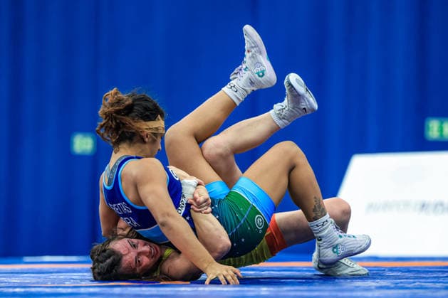 Wrestling Ranking Series Polyak & Janos & Istvan Memorial 50kg WW - Oksana Livach (UKR) df. Thalia Oliveira De Freitas (BRA) *** Wrestling Ranking Series: Janos Istvan Polyak Memorial, 50kg Women s Weight Class: Oksana Livach (UKR) defeated Thalia Oliveira De Freitas (BRA) Copyright: xUnitedxWorldxWrestlingx xAmirrezx United World Wrestling Kadir C
