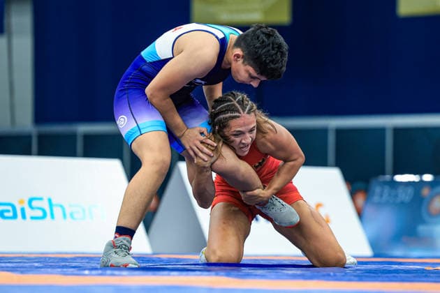 Wrestling Ranking Series Polyak & Janos & Istvan Memorial 55kg WW - Hansika Lamba (IND) df. Anastasia Blayvas (GER) *** Wrestling Ranking Series: Janos Istvan Polyak Memorial, 55kg WW: Hansika Lamba (IND) def. Anastasia Blayvas (GER) Copyright: xUnitedxWorldxWrestlingx xAmirrezx United World Wrestling Kadir C