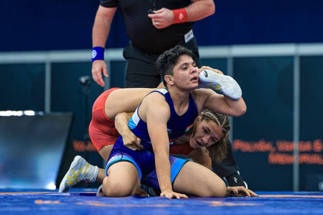 Wrestling Ranking Series Polyak & Janos & Istvan Memorial 55kg WW - Hansika Lamba (IND) df. Anastasia Blayvas (GER) *** Wrestling Ranking Series: Janos Istvan Polyak Memorial, 55kg WW: Hansika Lamba (IND) def. Anastasia Blayvas (GER) Copyright: xUnitedxWorldxWrestlingx xAmirrezx United World Wrestling Kadir C