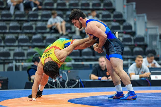 Wrestling Ranking Series Polyak & Janos & Istvan Memorial 79kg FS - Dzhabrail Gadzhiev (AZE) df. Shamsat Tair (KAZ) *** Wrestling Ranking Series: Janos Istvan Polyak Memorial, 79 kg Freestyle: Dzhabrail Gadzhiev (AZE) def. Shamsat Tair (KAZ) Copyright: xUnitedxWorldxWrestlingx xAmirrezx United World Wrestling Kadir C