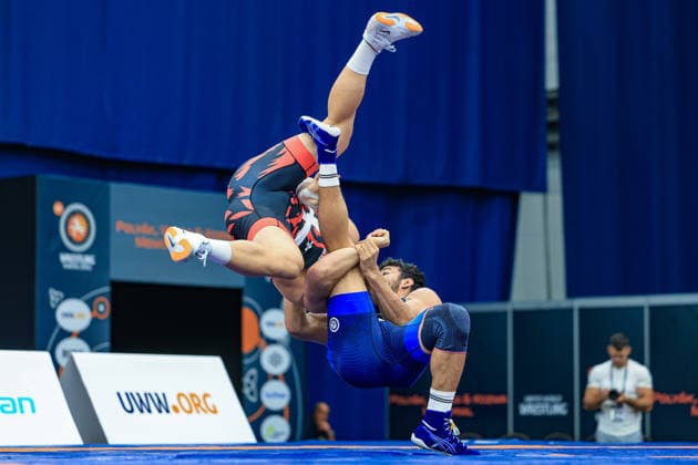 Wrestling Ranking Series Polyak & Janos & Istvan Memorial 97kg FS - Rizabek Aitmukhan (KAZ) df. Andro Margishvili (GEO) *** Wrestling Ranking Series: Janos Istvan Polyak Memorial, 97 kg Freestyle: Rizabek Aitmukhan (KAZ) def. Andro Margishvili (GEO) Copyright: xUnitedxWorldxWrestlingx xAmirrezx United World Wrestling Kadir C
